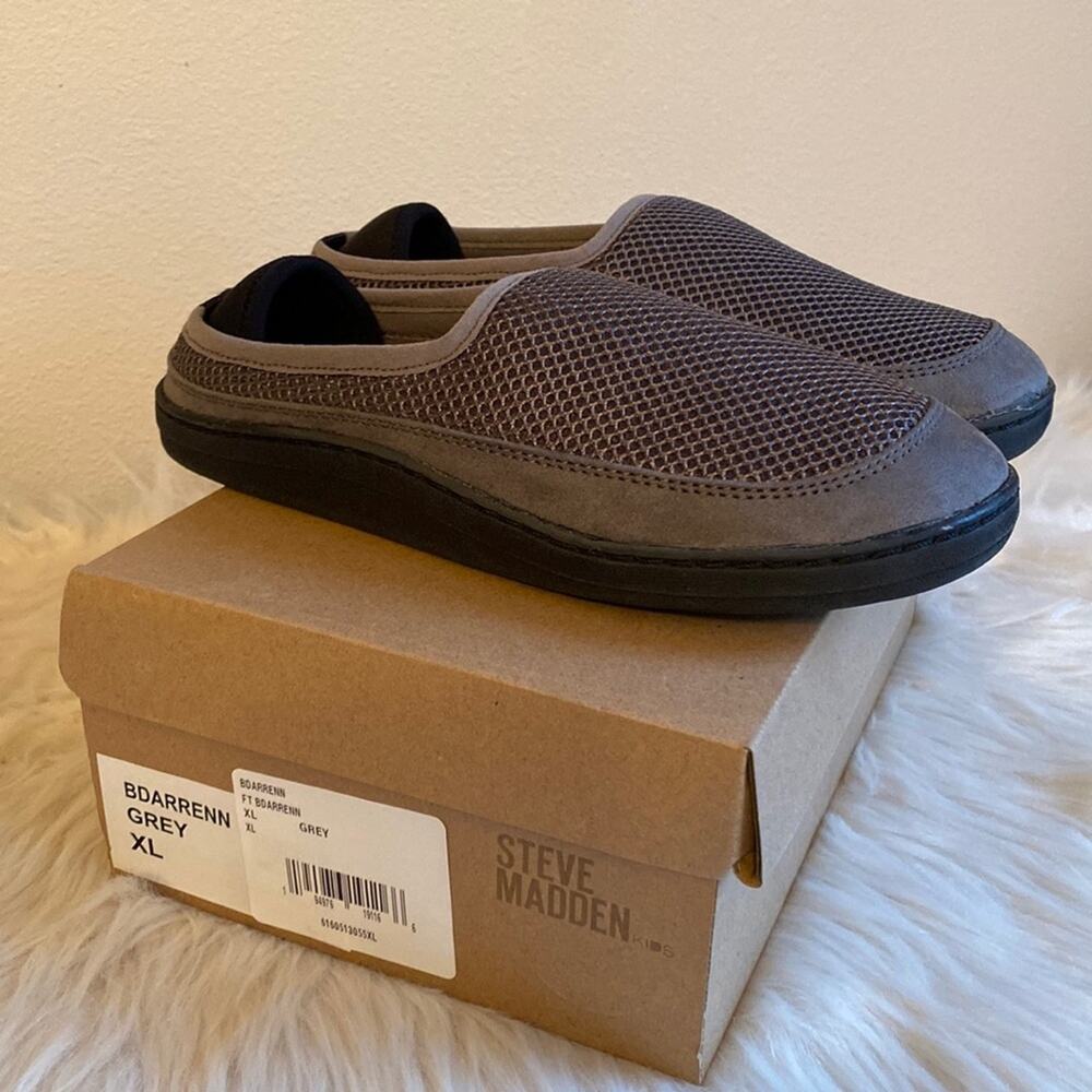 Steve Madden Bdarrenn Flyknit Slippers Grey Slip-On Size XL NIB